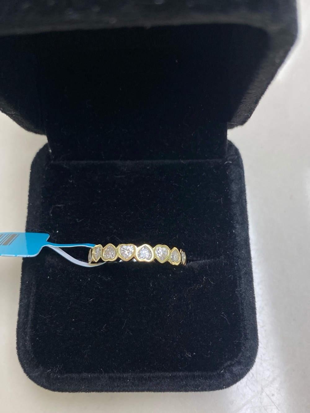 Heart Cutout Moissanite Eternity Band Size 6